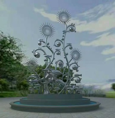 玫瑰花树指示牌雕塑厂家【几何雕塑】天津切面玫瑰花树雕塑厂家